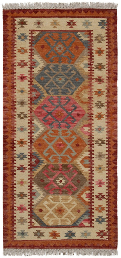 Tapis kilim orient tissé main en laine BAKAN