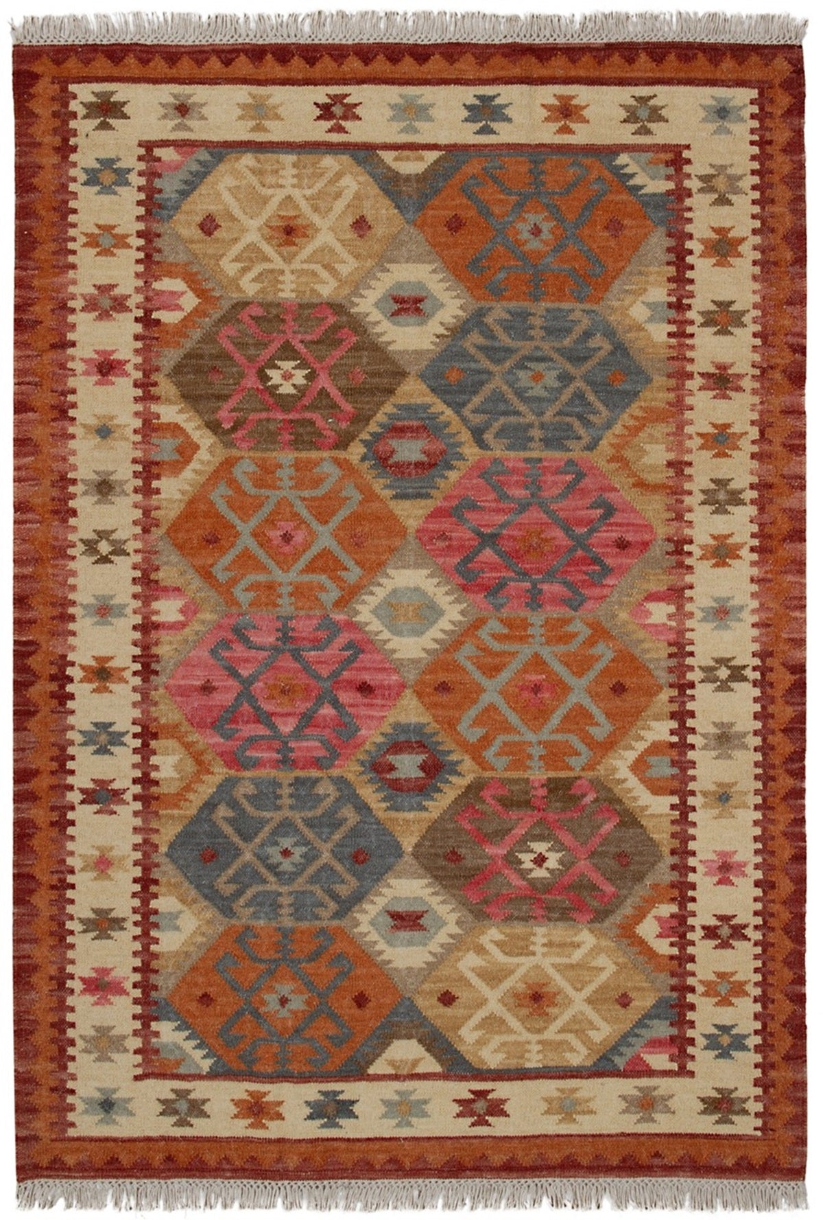 Tapis kilim orient tissé main en laine BAKAN